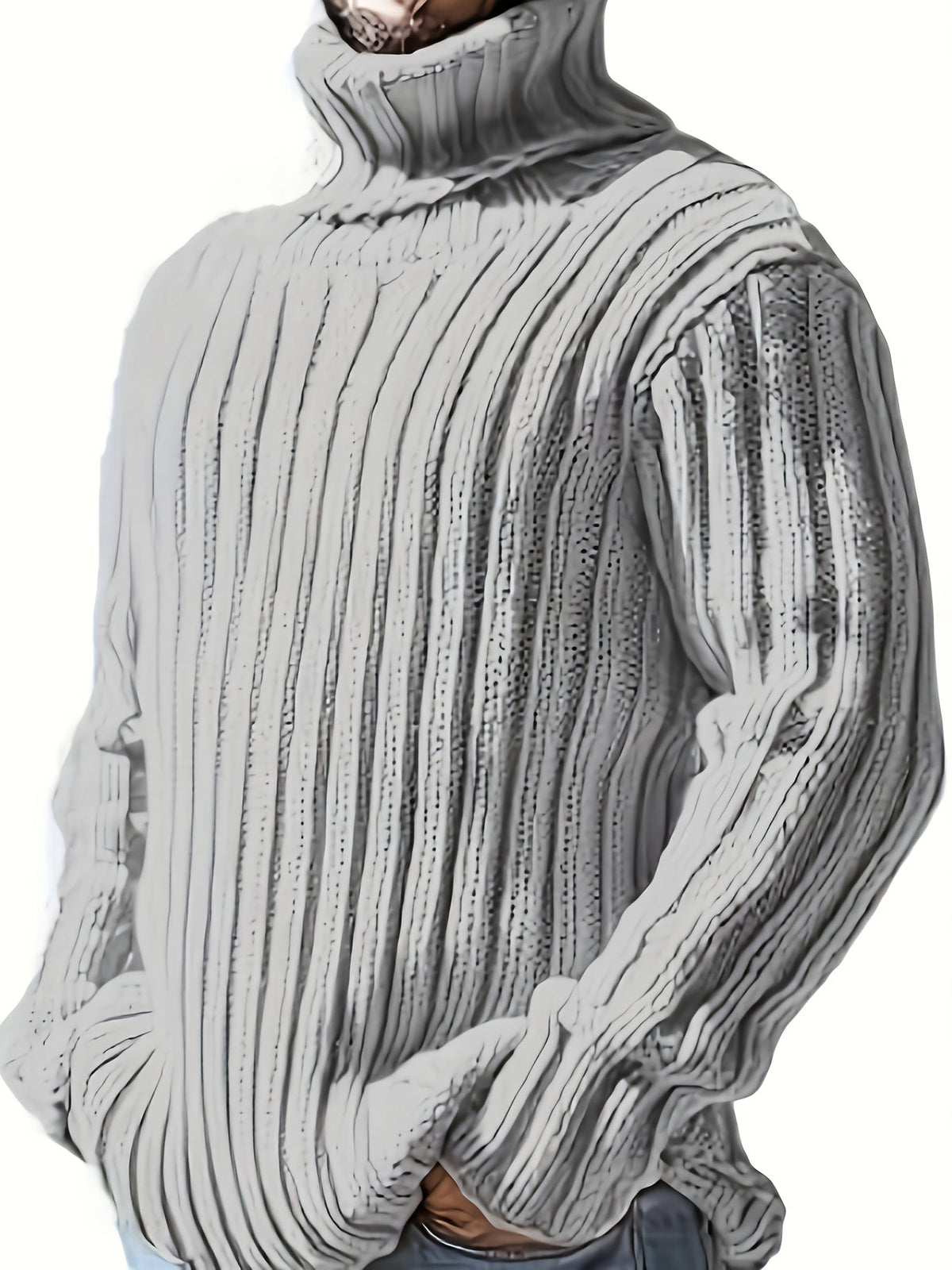 Esther-Patricia | Women's Ribbed High-Neck Relaxed-Fit Sweater