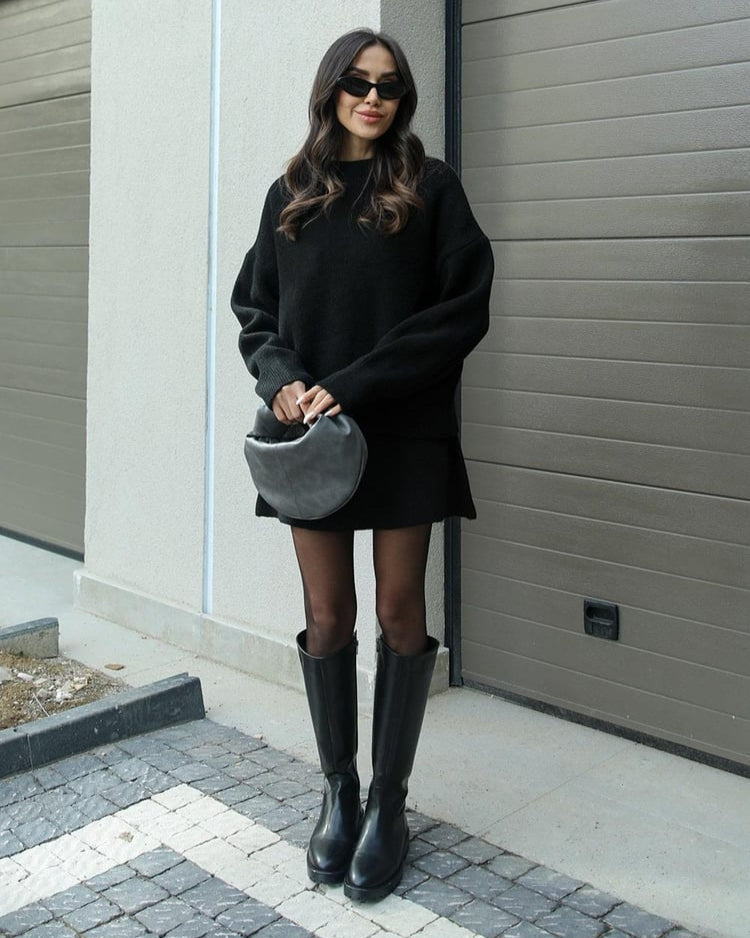 Eugenia-Renata | Women's Ribbed Knit Jumper and Skirt Set