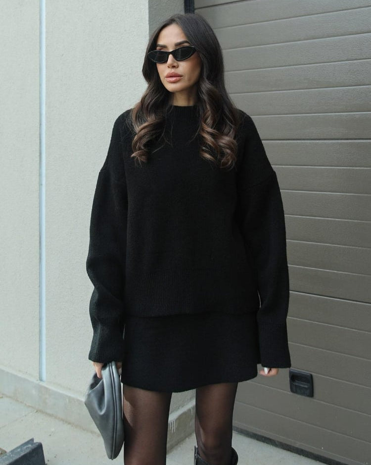 Eugenia-Renata | Women's Ribbed Knit Jumper and Skirt Set