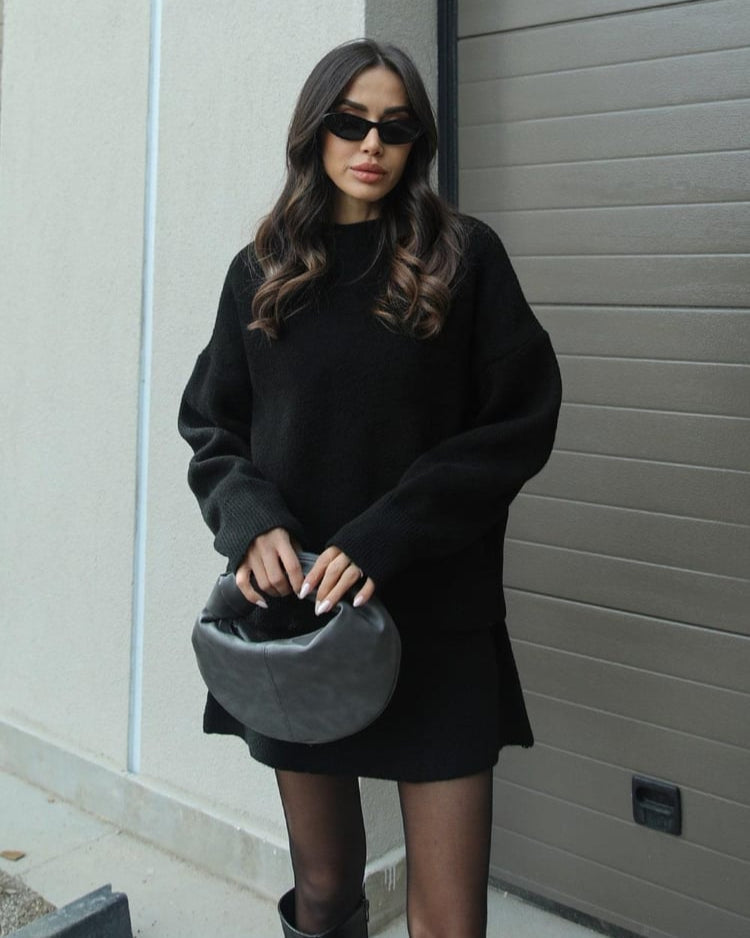 Eugenia-Renata | Women's Ribbed Knit Jumper and Skirt Set