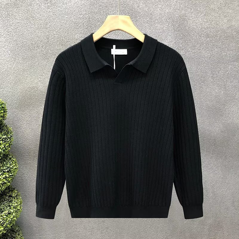 Rhea-Louisa | Women's Ribbed Open-Collar Knit Shirt