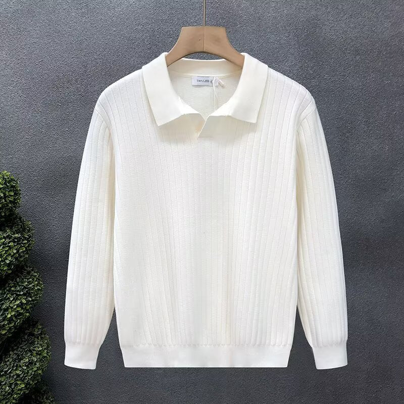 Rhea-Louisa | Women's Ribbed Open-Collar Knit Shirt