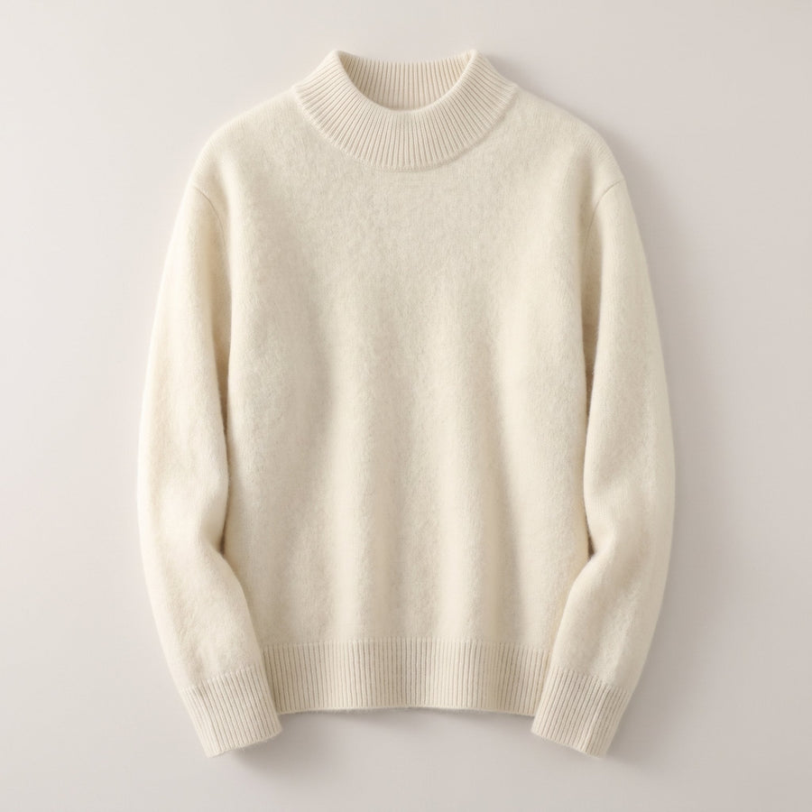 Genevieve-Bernadette | Women's Ribbed-Trim Rollneck Jumper