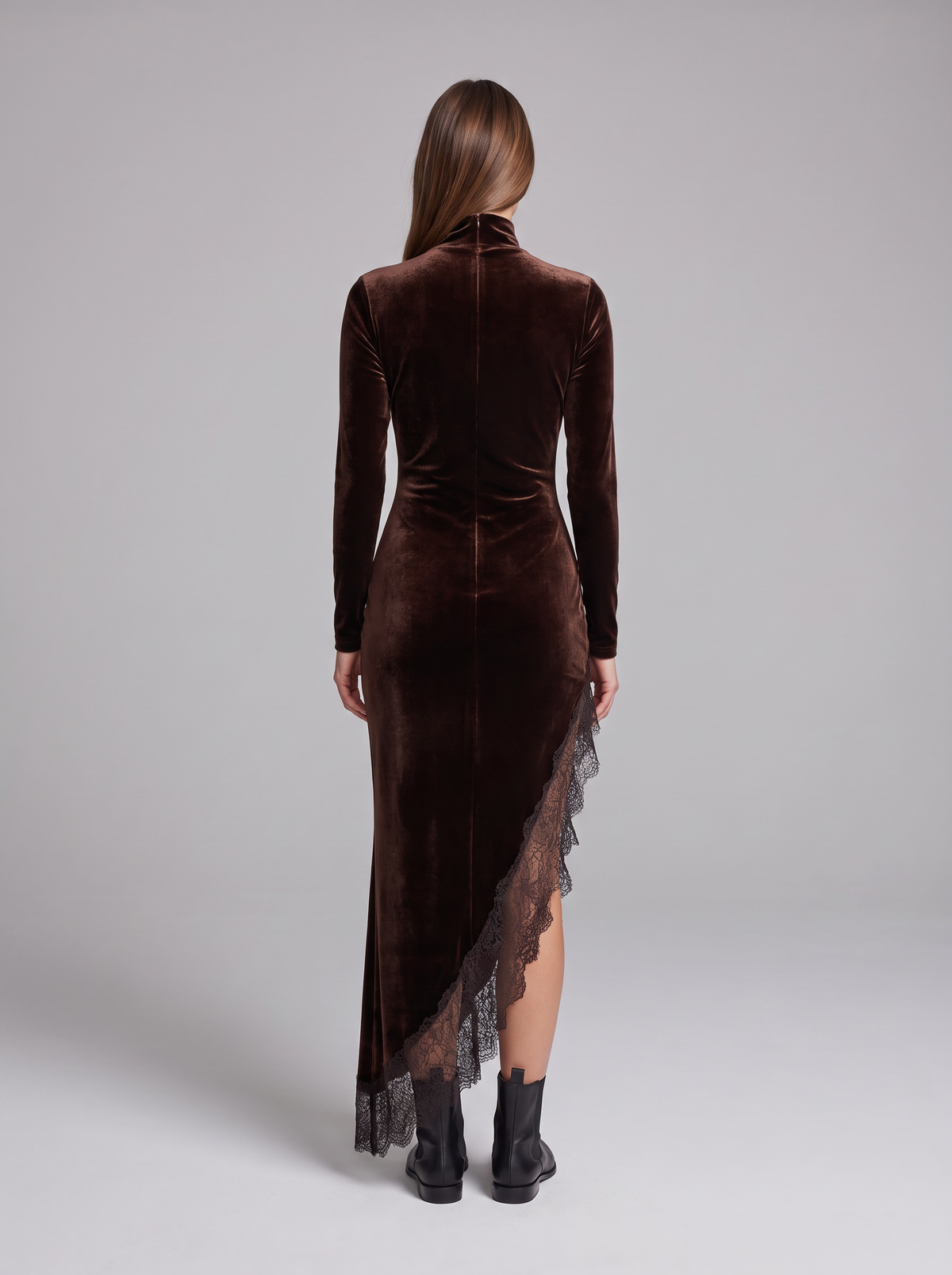 Violet-Odette | Women's Ruched Velvet-Feel Maxi Dress