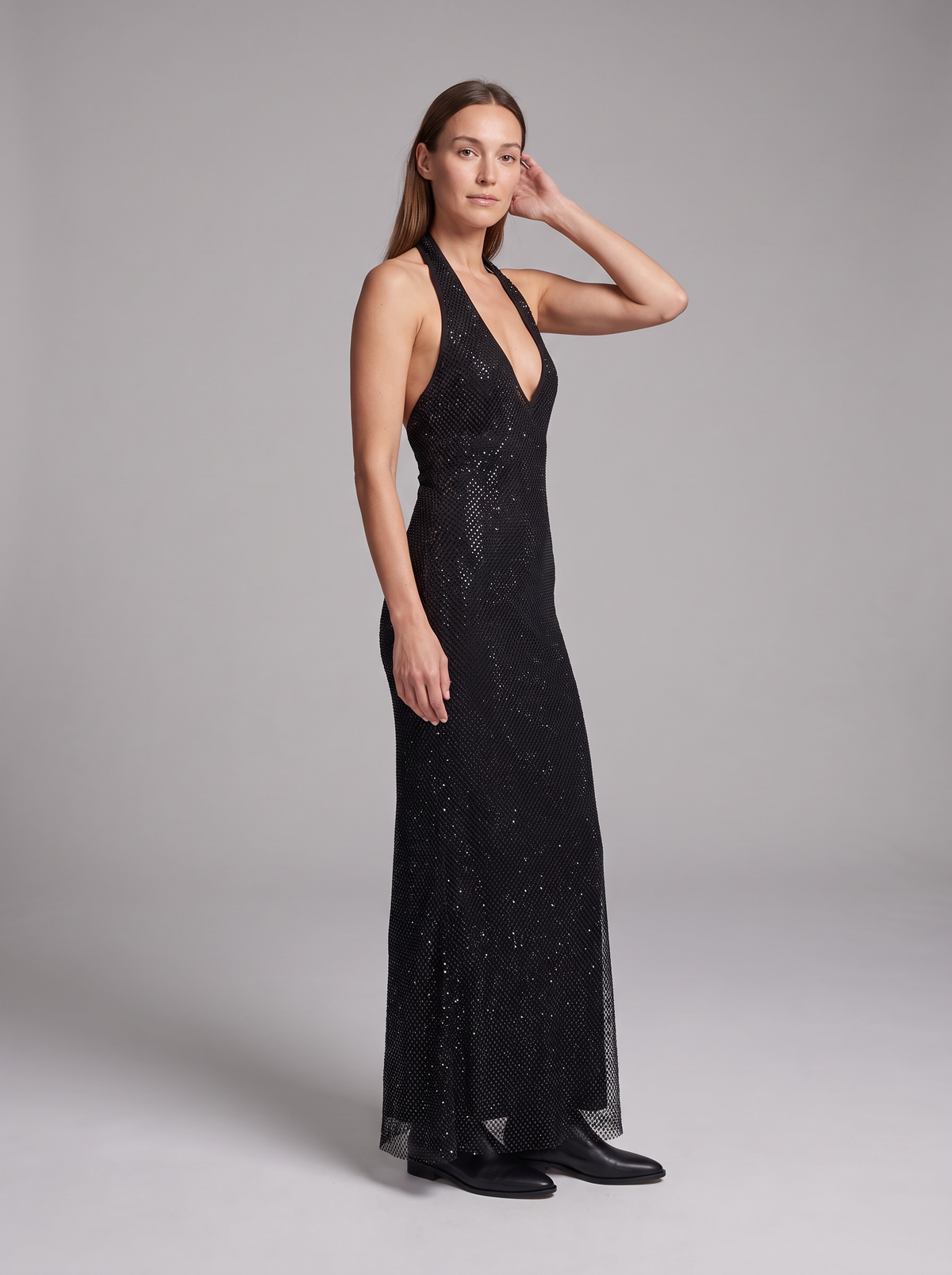 Isabelle-Silvia | Women's Sequin Halter Maxi Dress