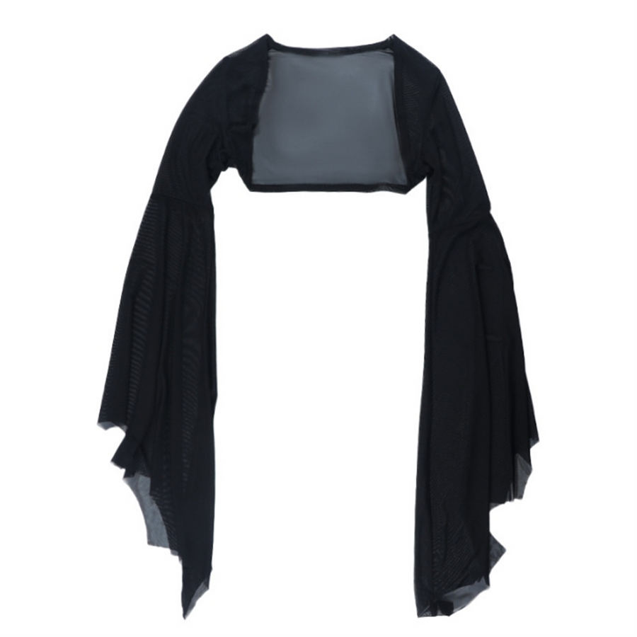 Harriet-Iris | Women's Sheer Mesh Flared-Sleeve Crop Top