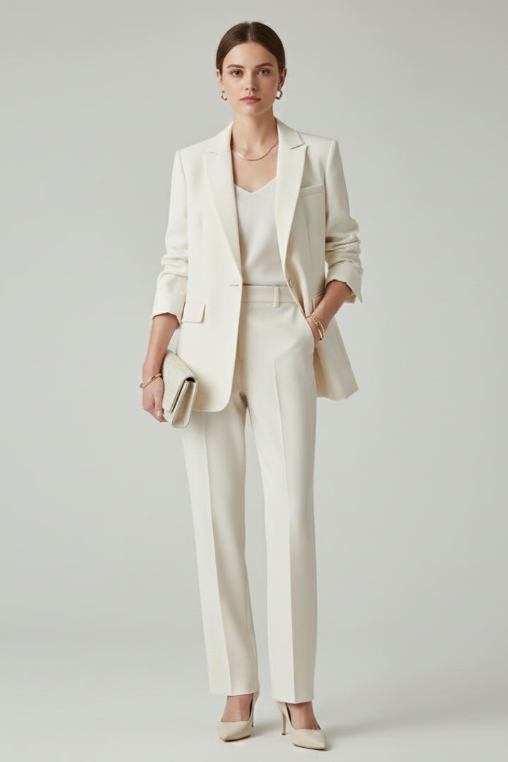 Yvonne | Women's Single-Button Blazer & Straight-Leg Trouser Set
