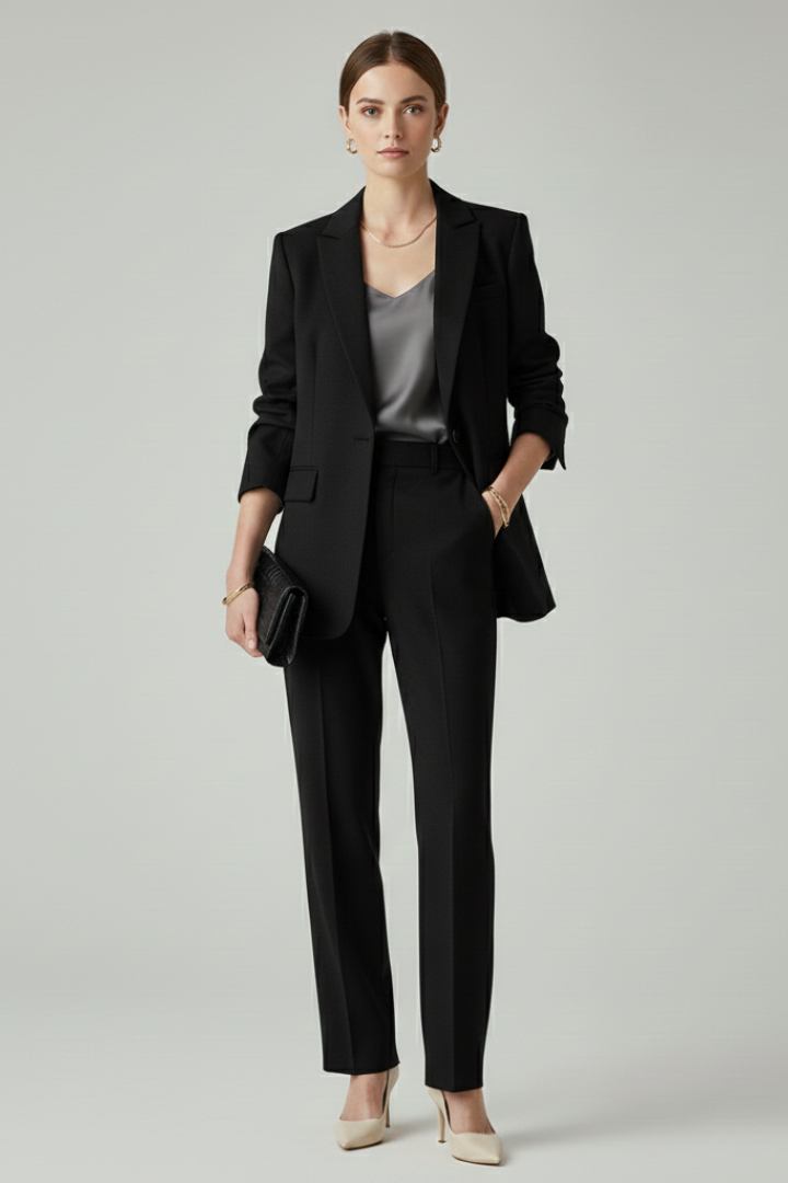 Yvonne | Women's Single-Button Blazer & Straight-Leg Trouser Set