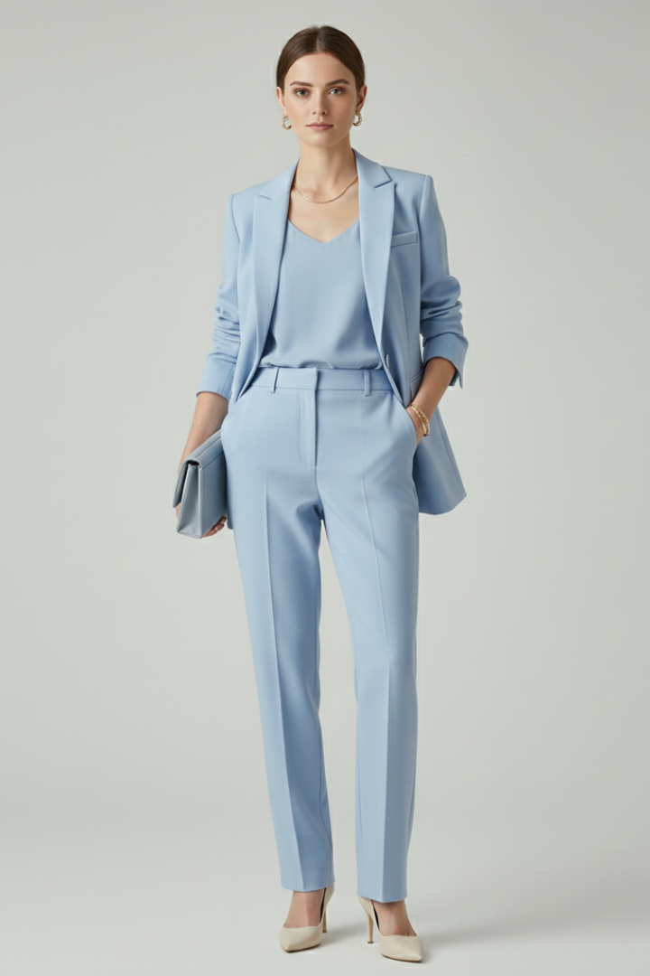 Yvonne | Women's Single-Button Blazer & Straight-Leg Trouser Set