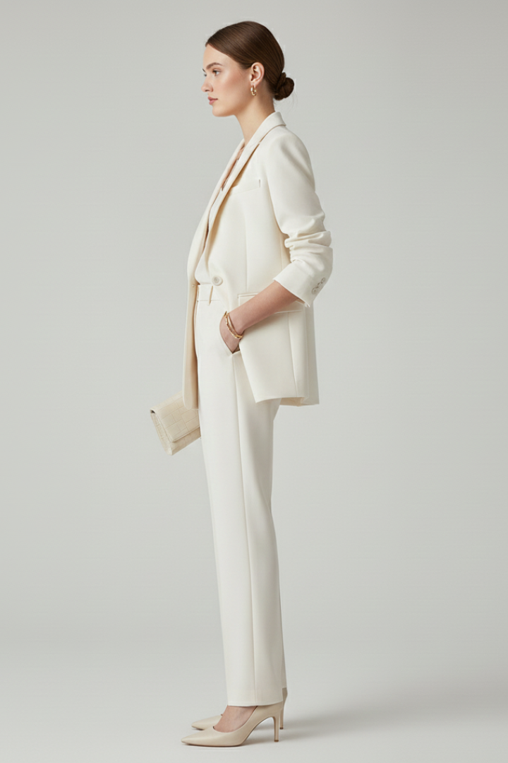 Yvonne | Women's Single-Button Blazer & Straight-Leg Trouser Set