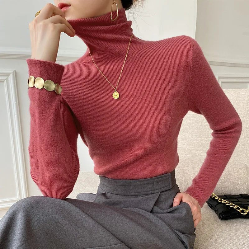 Johanna-Wilhelmina | Women's Slim-Fit Turtleneck Sweater
