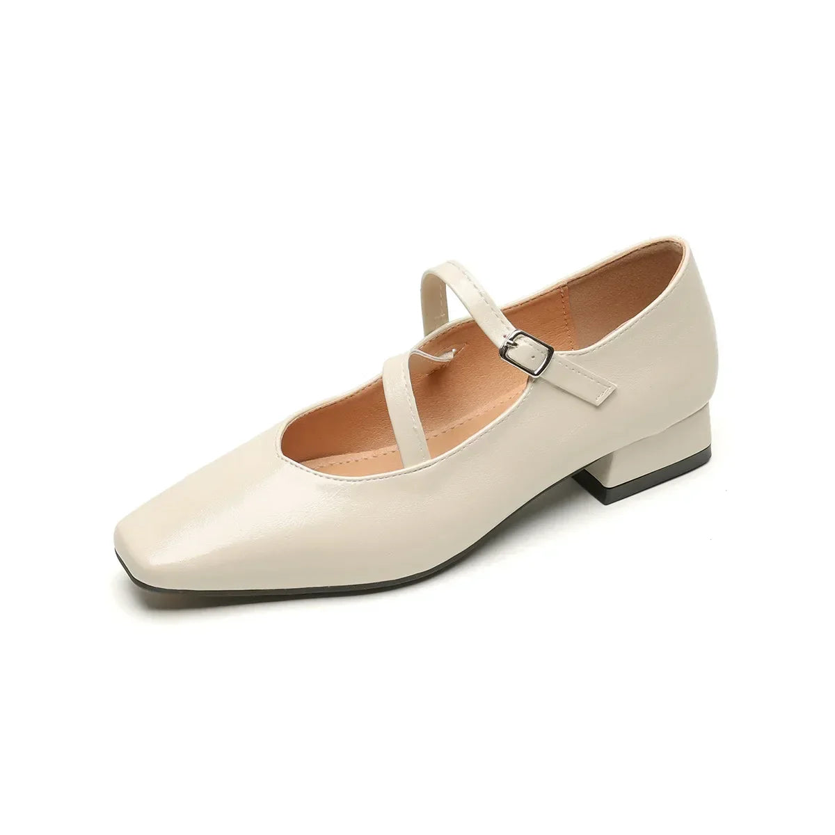 Verna-Leonora | Women's Square-Toe Mary Jane Block Heel Pumps