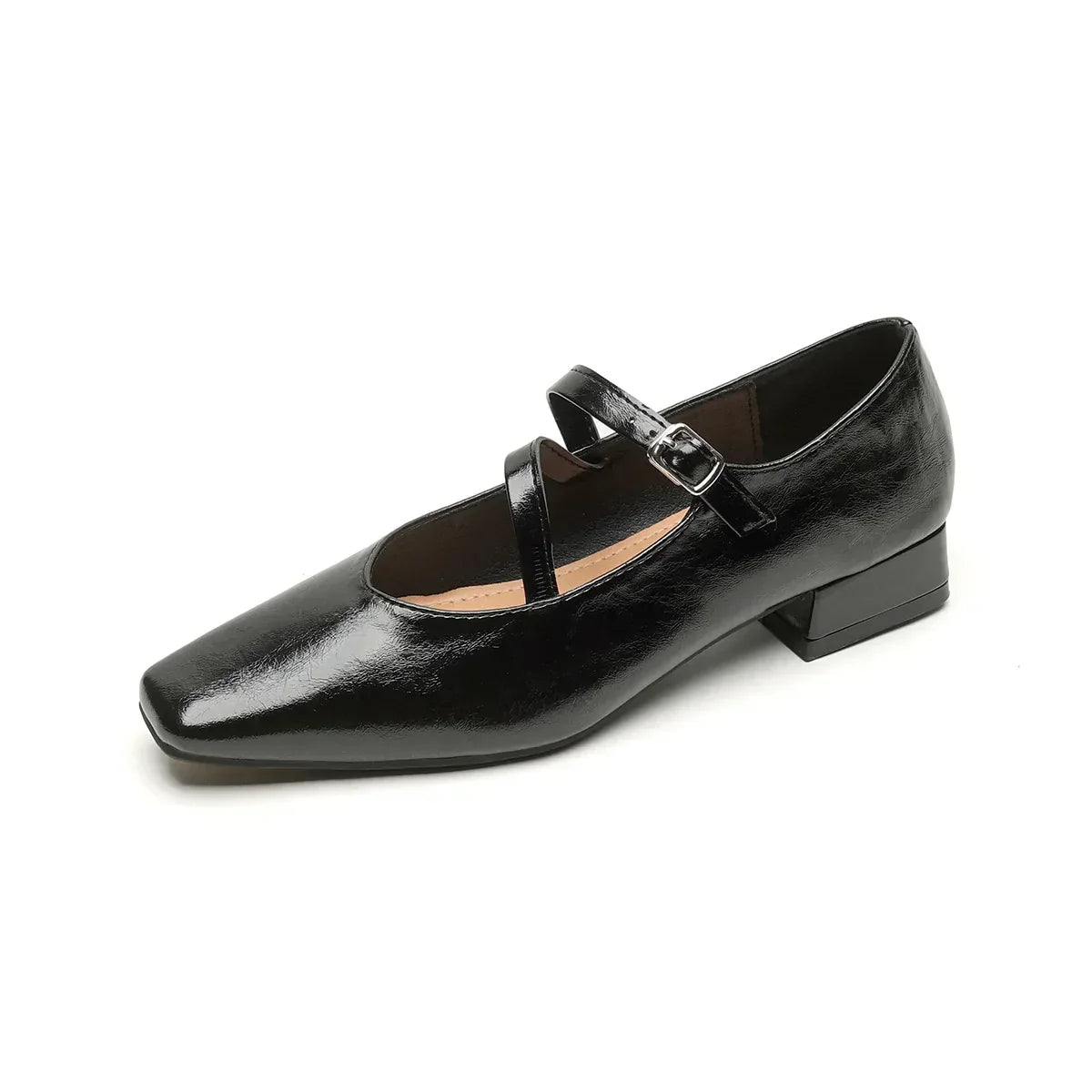 Verna-Leonora | Women's Square-Toe Mary Jane Block Heel Pumps