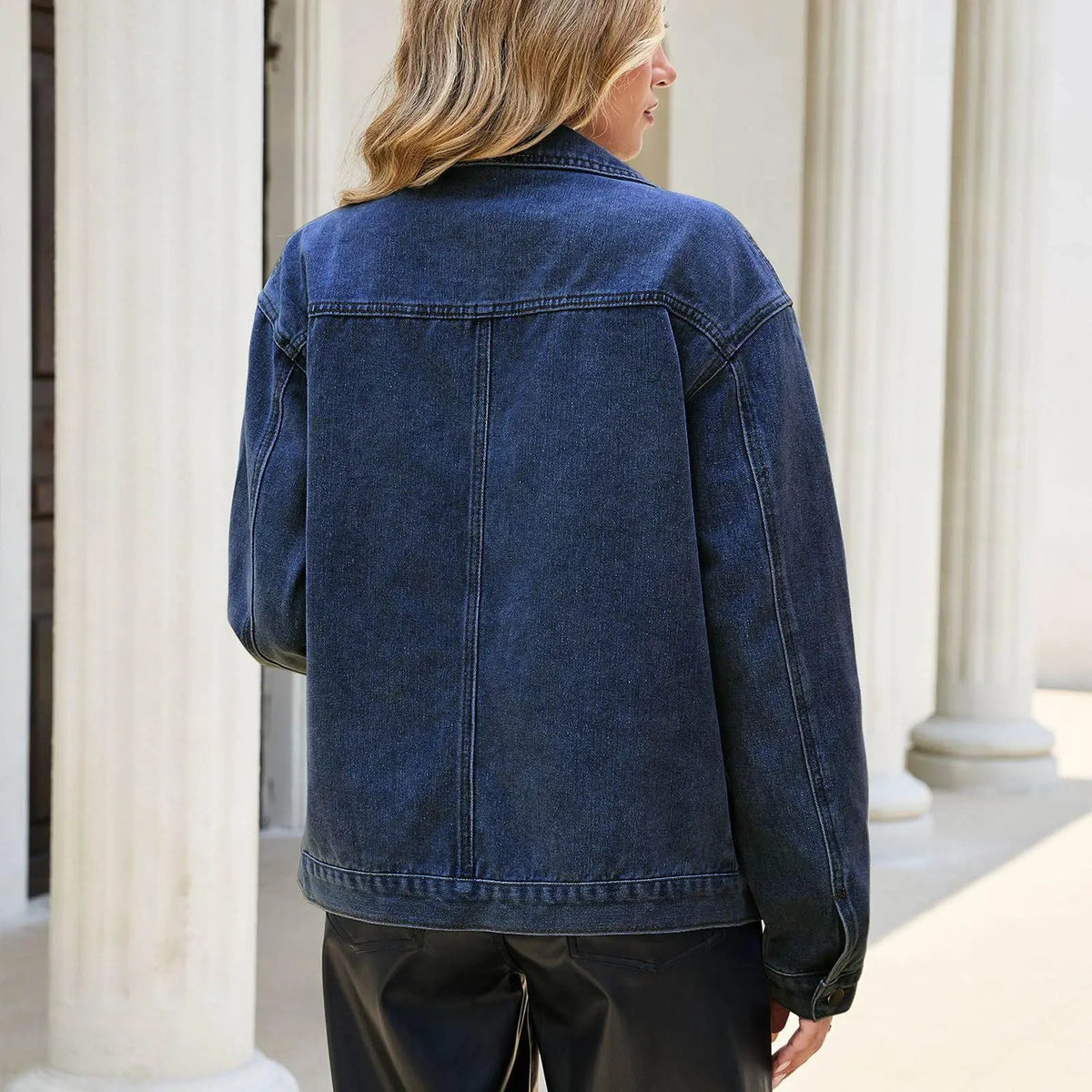 Nadine-Louisa | Women's Stand-Collar Denim Jacket