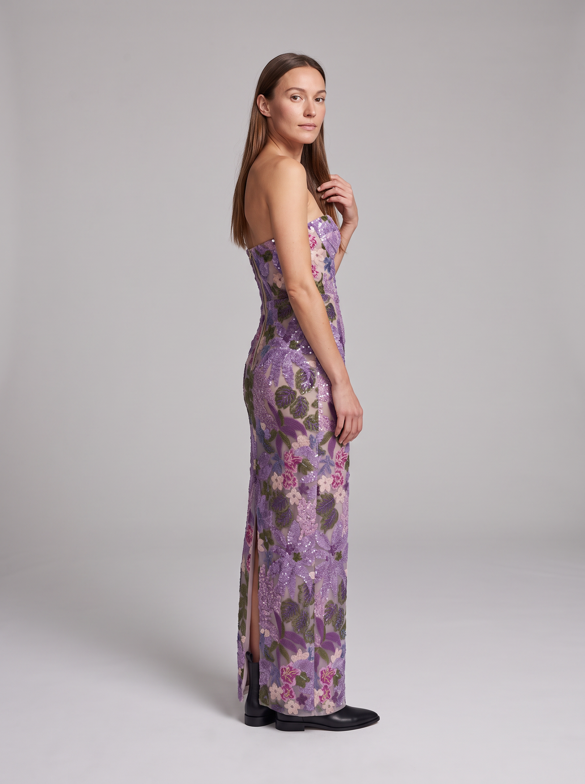 Teresa-Edith | Women's Strapless Sequin Maxi Dress