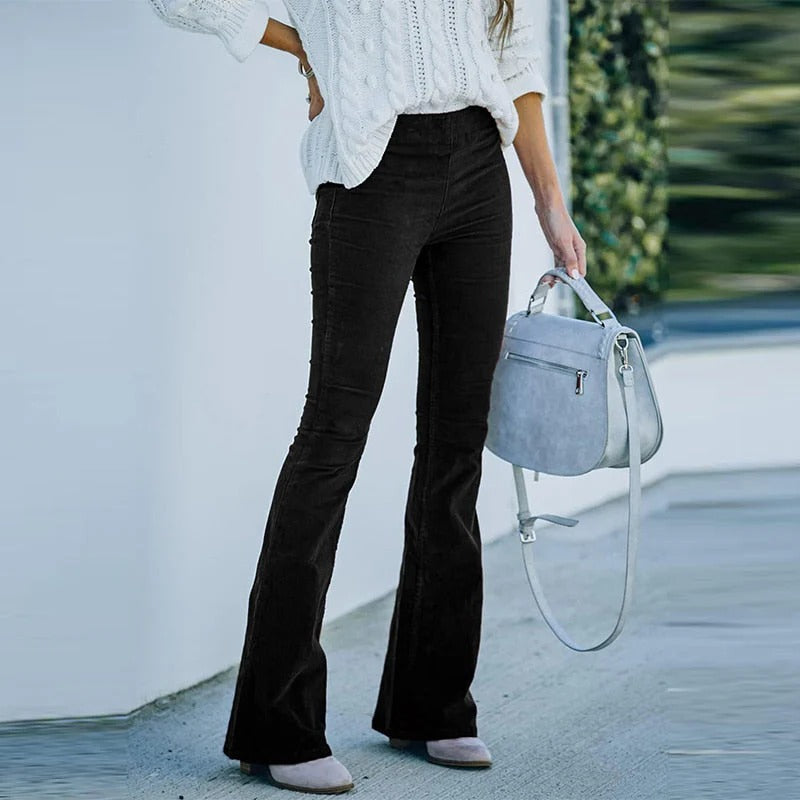 Violet-Odette | Women's Stretch Velvet Relaxed-Fit Pants