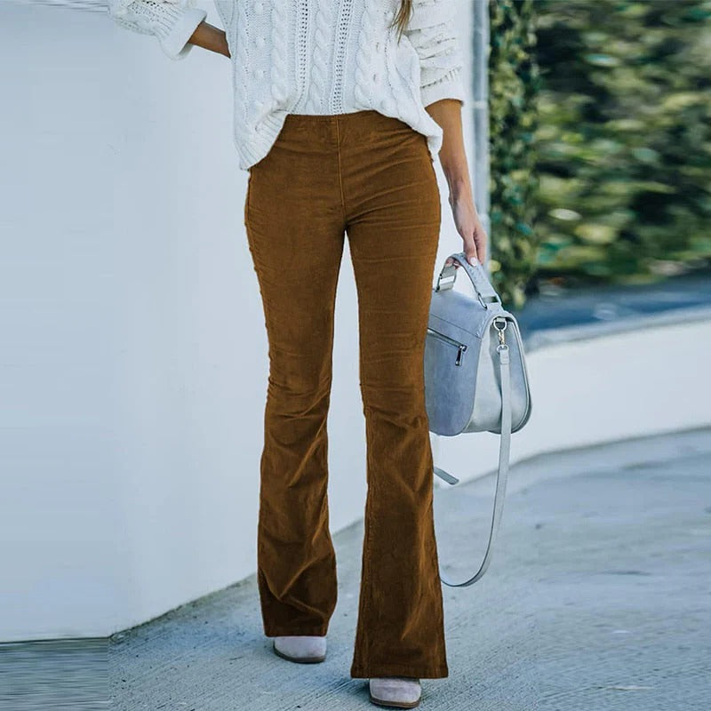 Violet-Odette | Women's Stretch Velvet Relaxed-Fit Pants