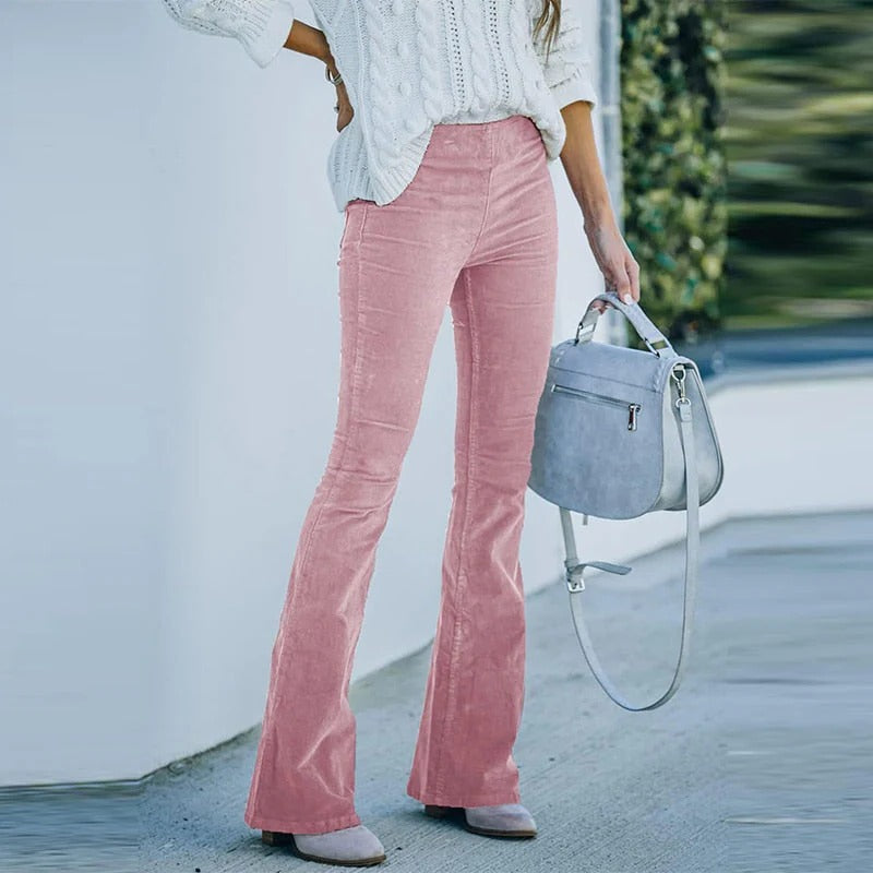 Violet-Odette | Women's Stretch Velvet Relaxed-Fit Pants