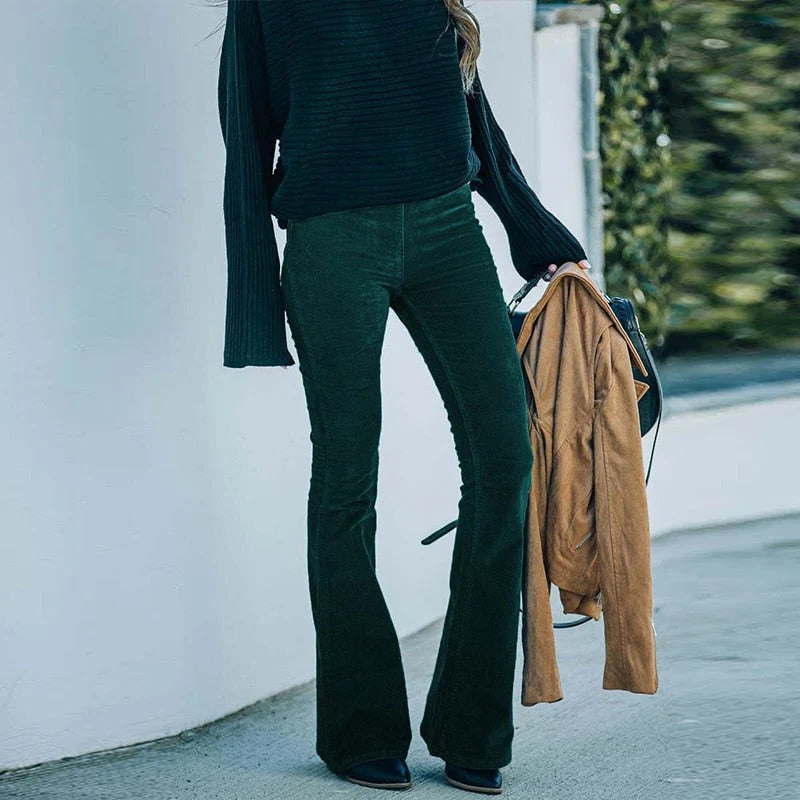 Violet-Odette | Women's Stretch Velvet Relaxed-Fit Pants