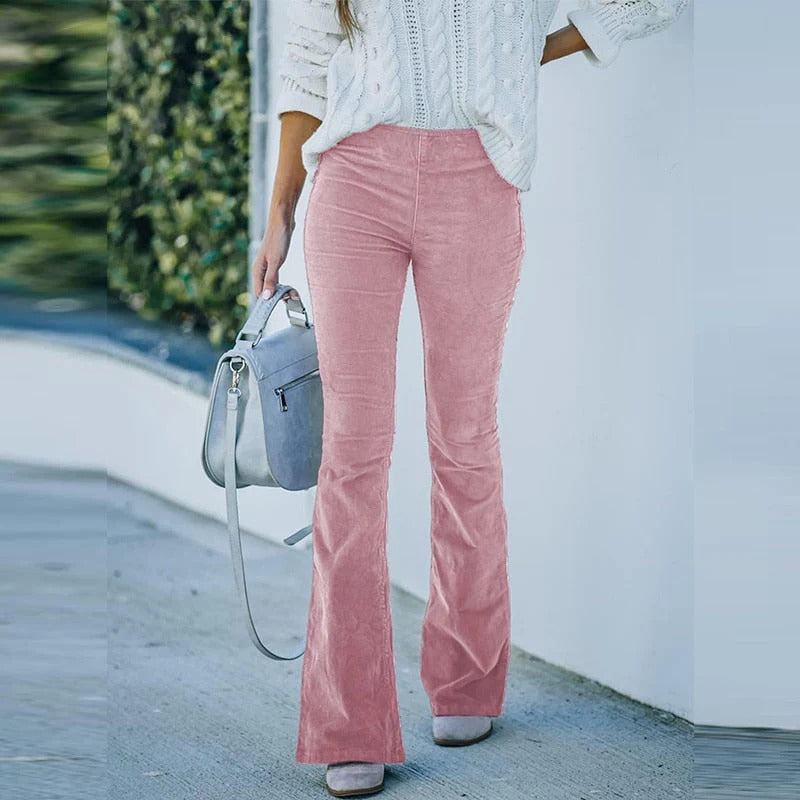 Violet-Odette | Women's Stretch Velvet Relaxed-Fit Pants