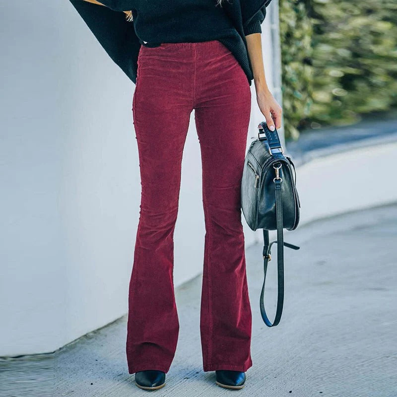 Violet-Odette | Women's Stretch Velvet Relaxed-Fit Pants