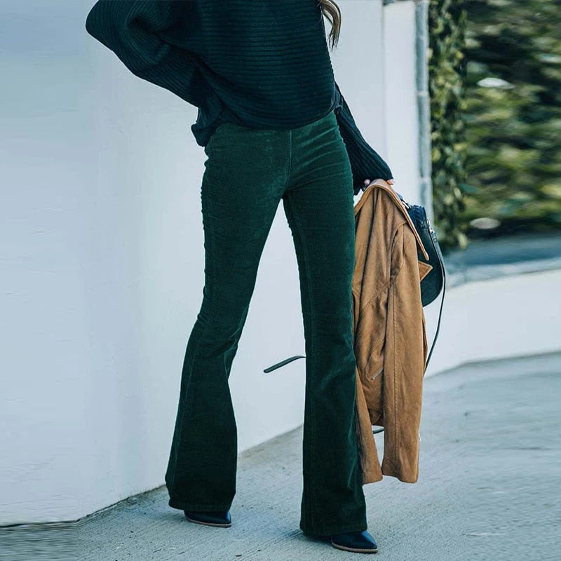 Violet-Odette | Women's Stretch Velvet Relaxed-Fit Pants