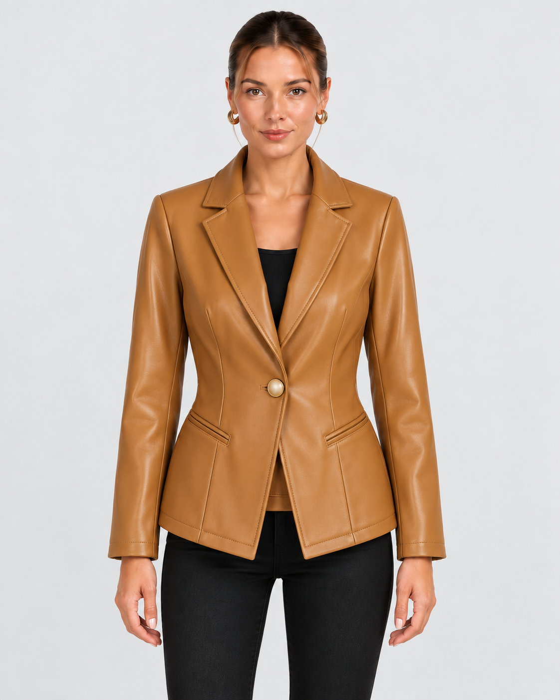 Wilhelmina-Regina | Women's Structured Leather Blazer