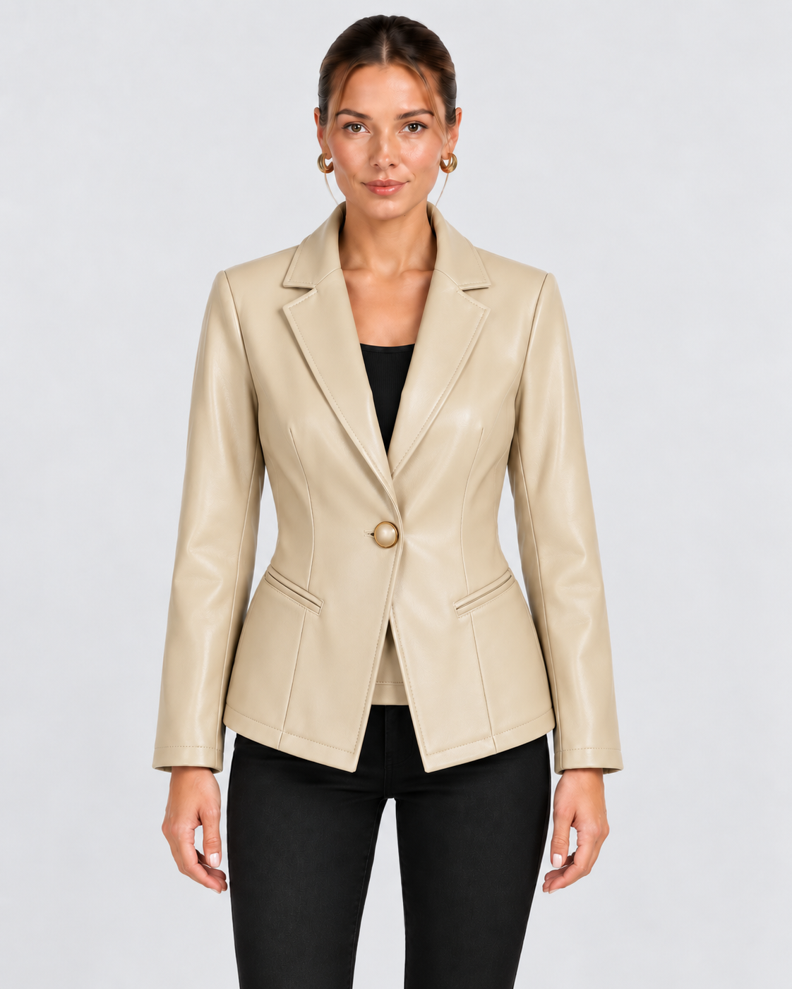 Wilhelmina-Regina | Women's Structured Leather Blazer