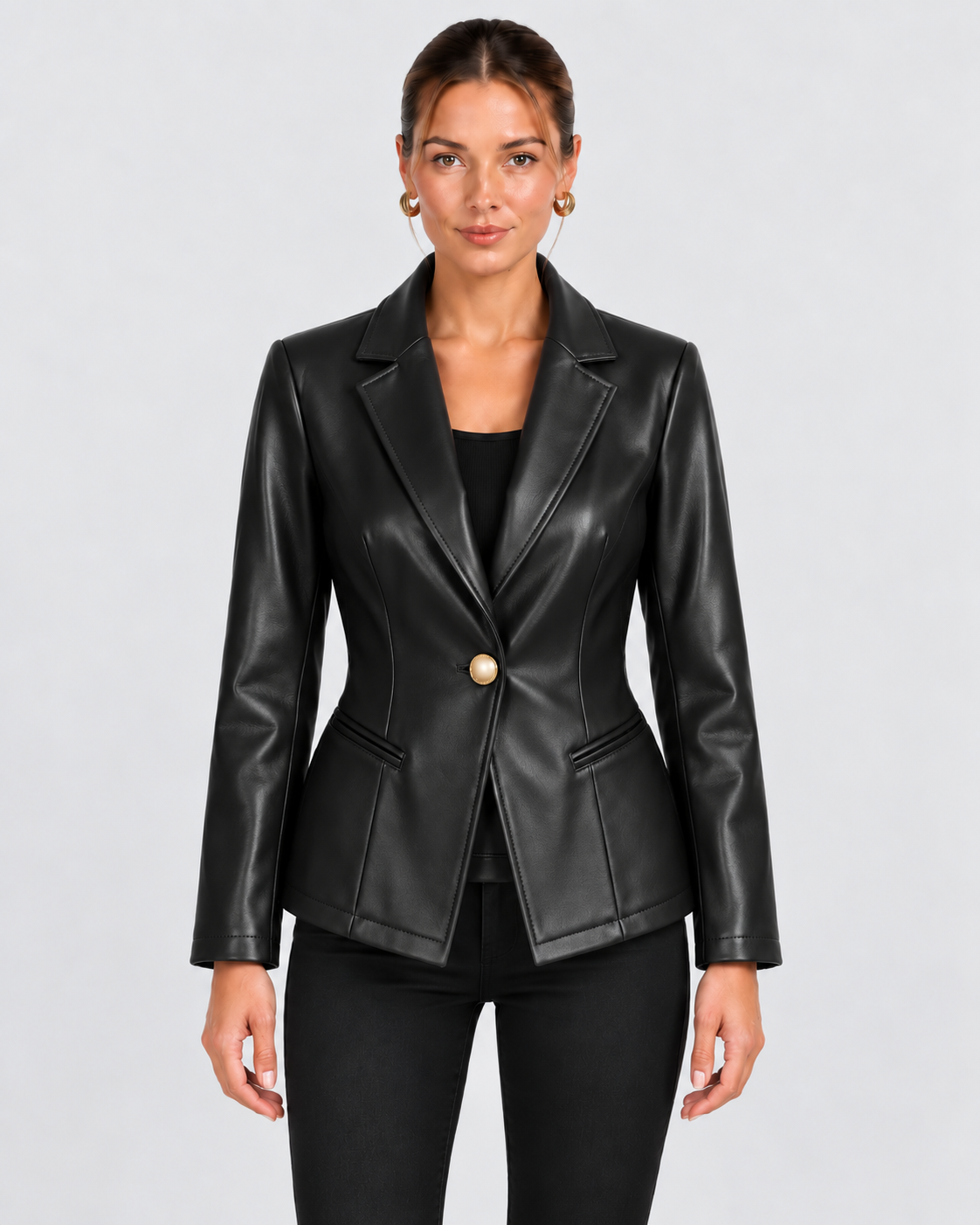 Wilhelmina-Regina | Women's Structured Leather Blazer
