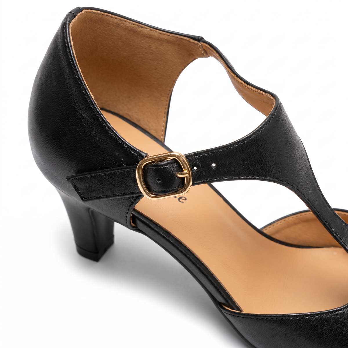 Alma-Cornelia | Women's T-Strap Pointed-Toe Buckle Heels