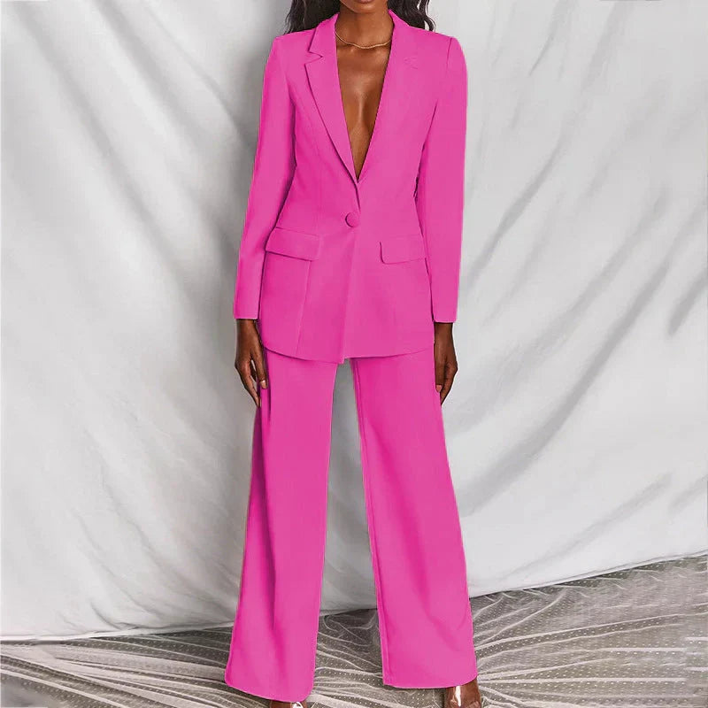 Phyllis-Estelle | Women's Tailored Blazer & Trouser Two-Piece Suit Set