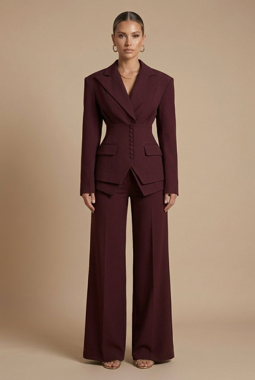 Lydia | Women's Tailored Blazer & Wide-Leg Trouser Set