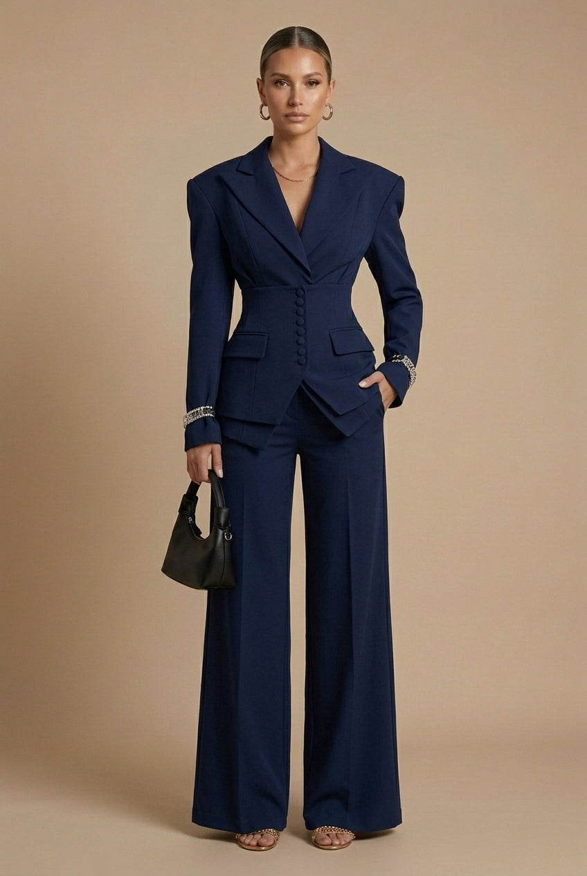 Lydia | Women's Tailored Blazer & Wide-Leg Trouser Set