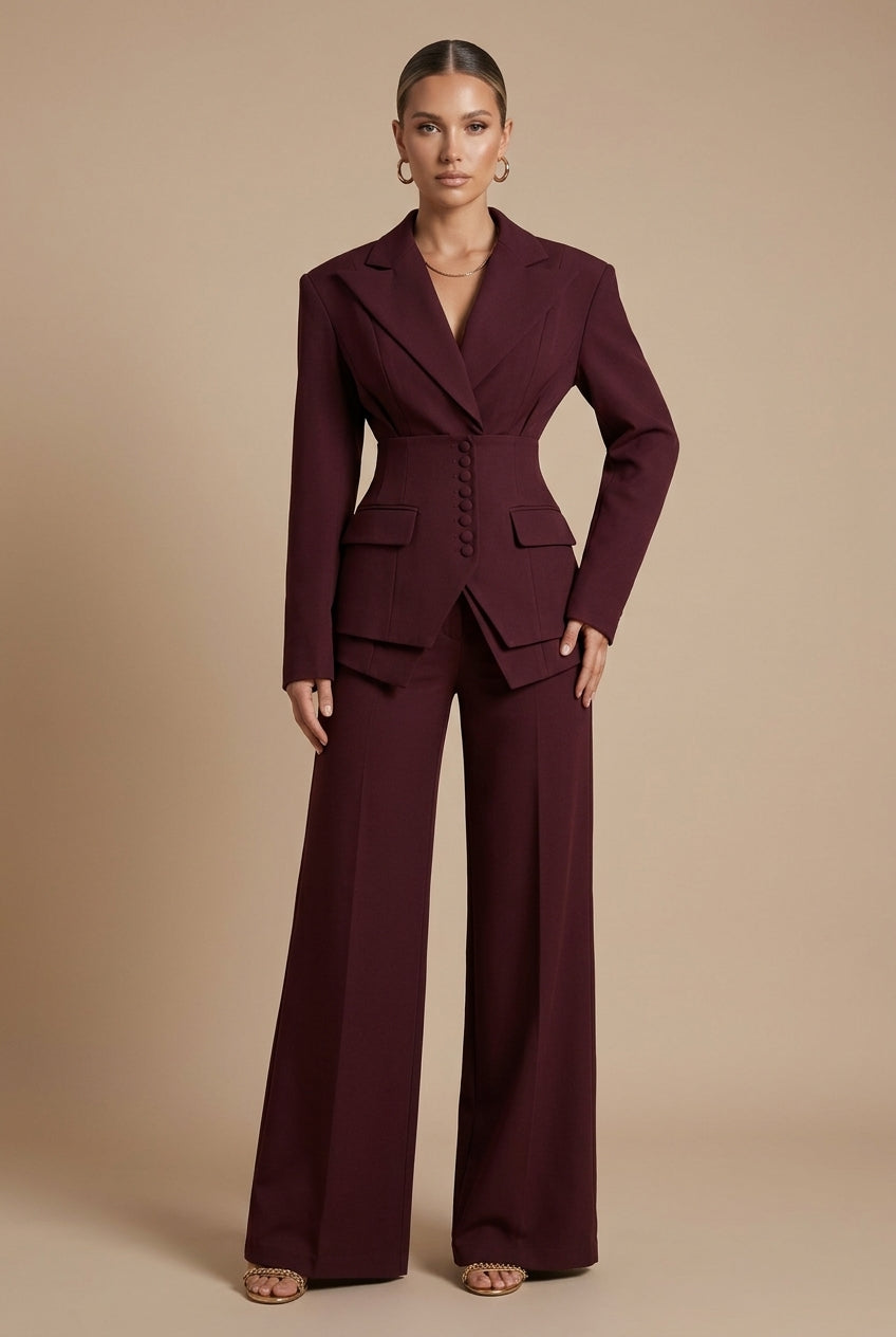 Lydia | Women's Tailored Blazer & Wide-Leg Trouser Set