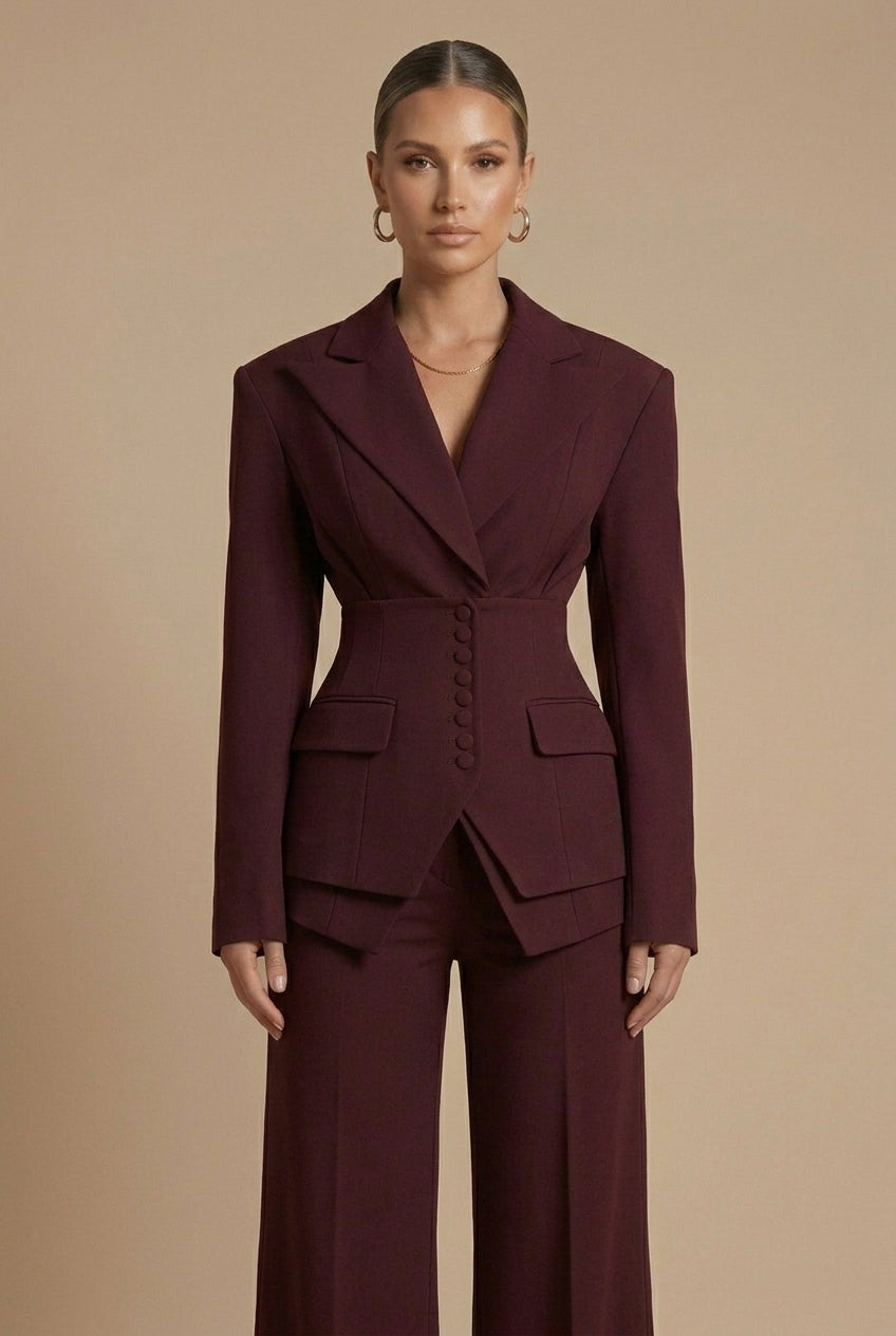 Lydia | Women's Tailored Blazer & Wide-Leg Trouser Set