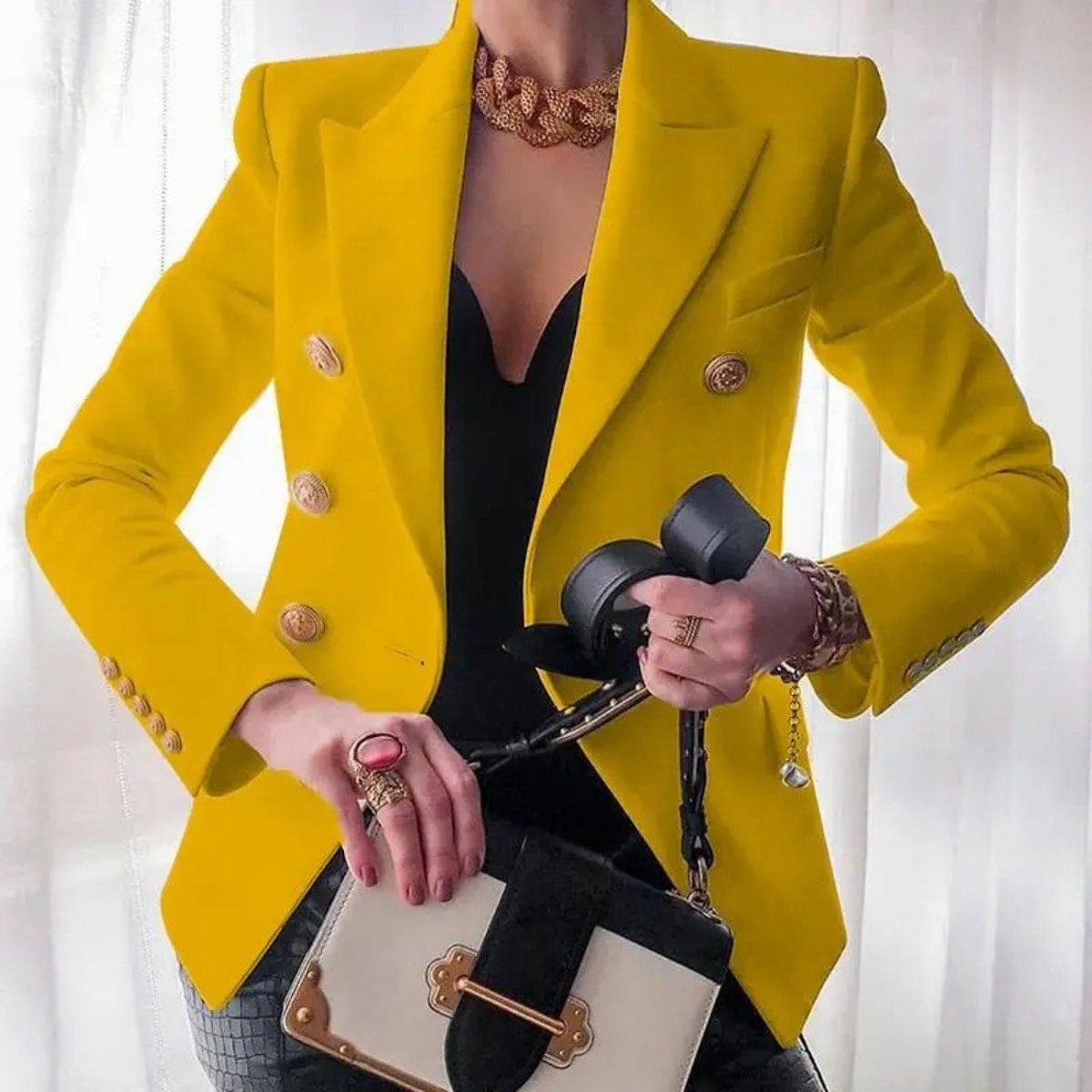 Odette | Women's Tailored Wool-Blend Double-Breasted Blazer
