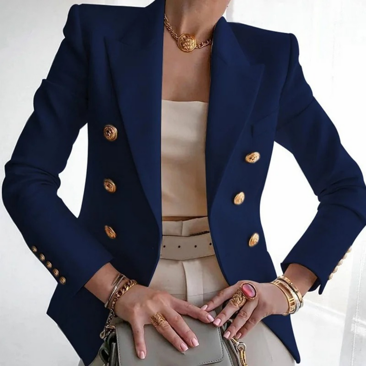 Odette | Women's Tailored Wool-Blend Double-Breasted Blazer