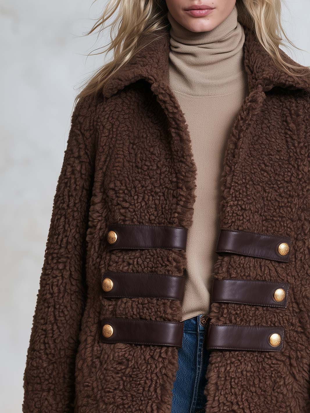 Rosemary-Nadine | Women's Teddy Sherpa Fleece Military Jacket