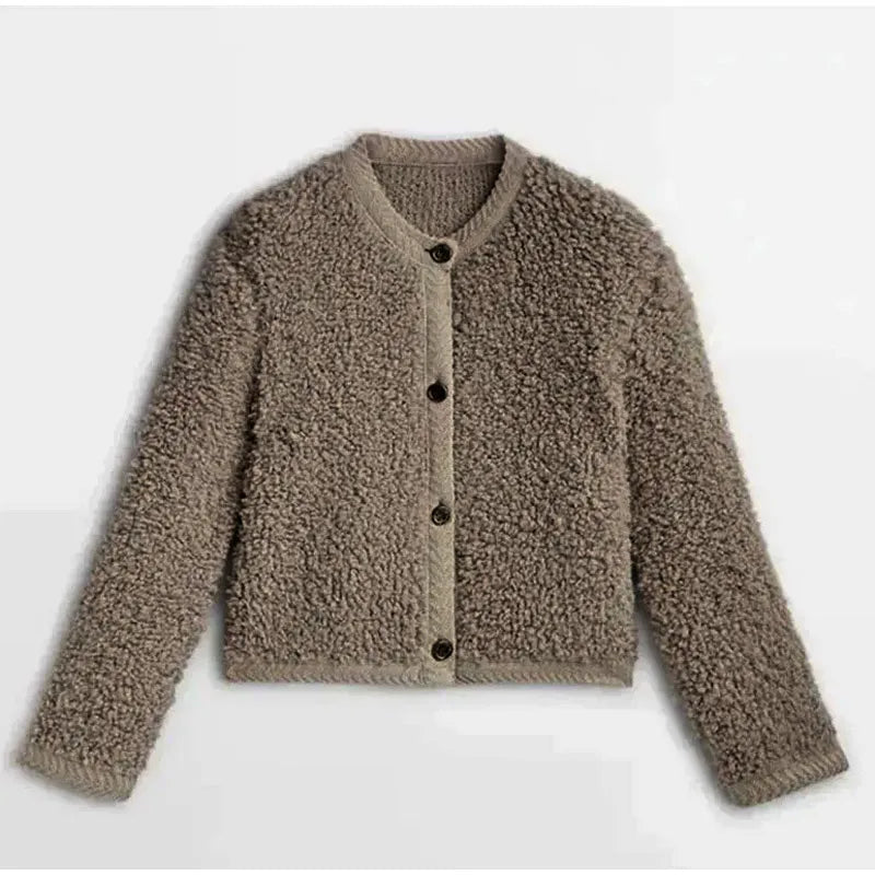 Mercedes | Women's Textured Button-Front Cropped Cardigan Jacket