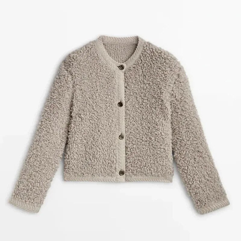 Mercedes | Women's Textured Button-Front Cropped Cardigan Jacket