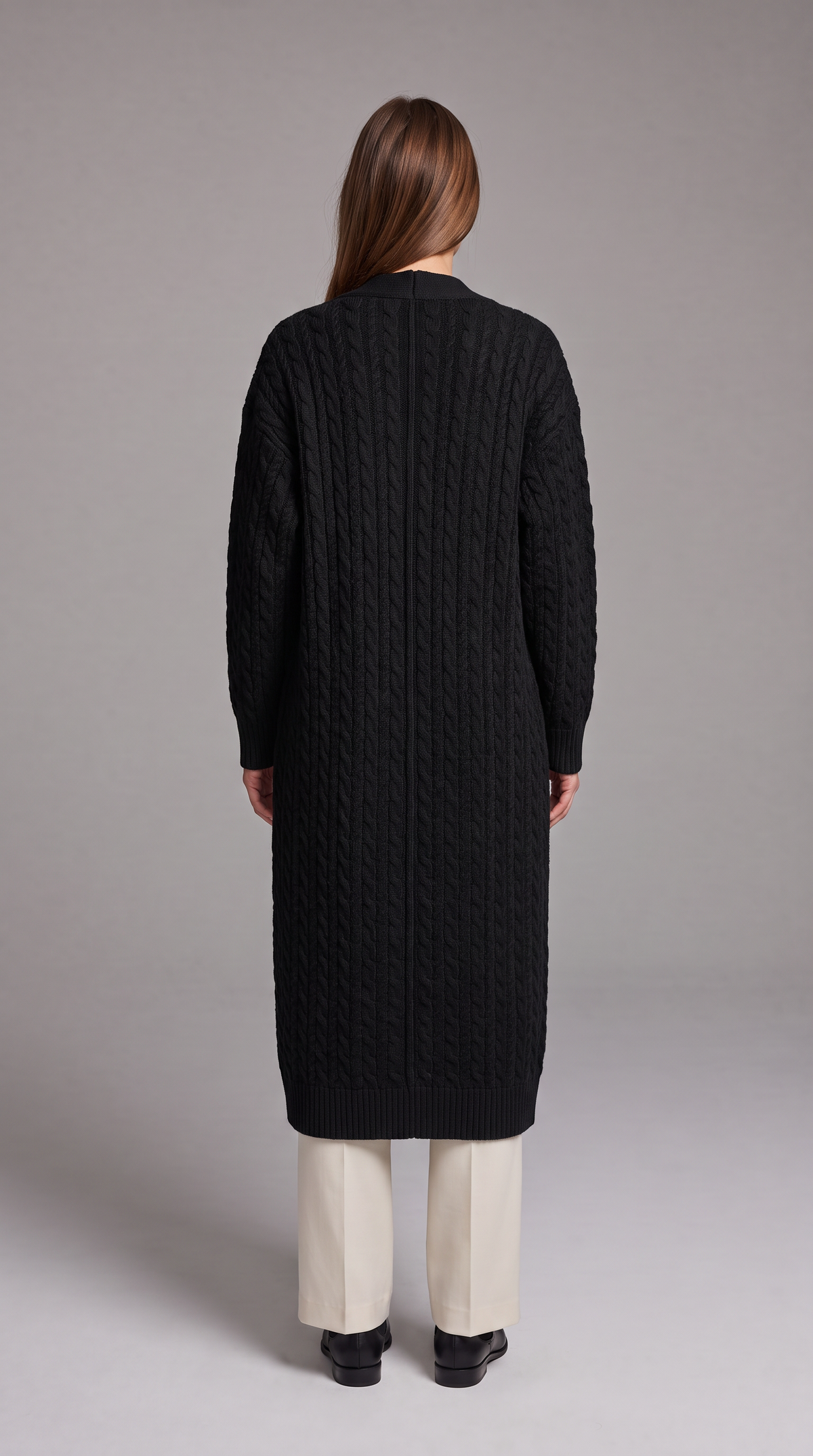 Ivy-Ursula | Women's Textured Knit Longline Gilet