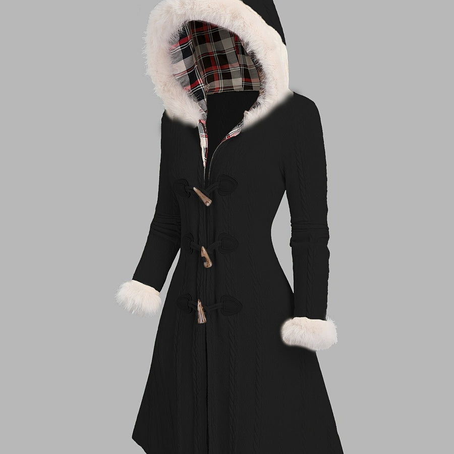 Ingrid | Women's Toggle-Button Hooded Puffer Coat