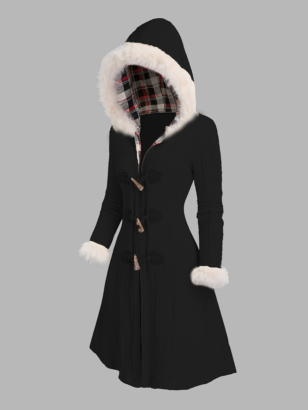 Ingrid | Women's Toggle-Button Hooded Puffer Coat