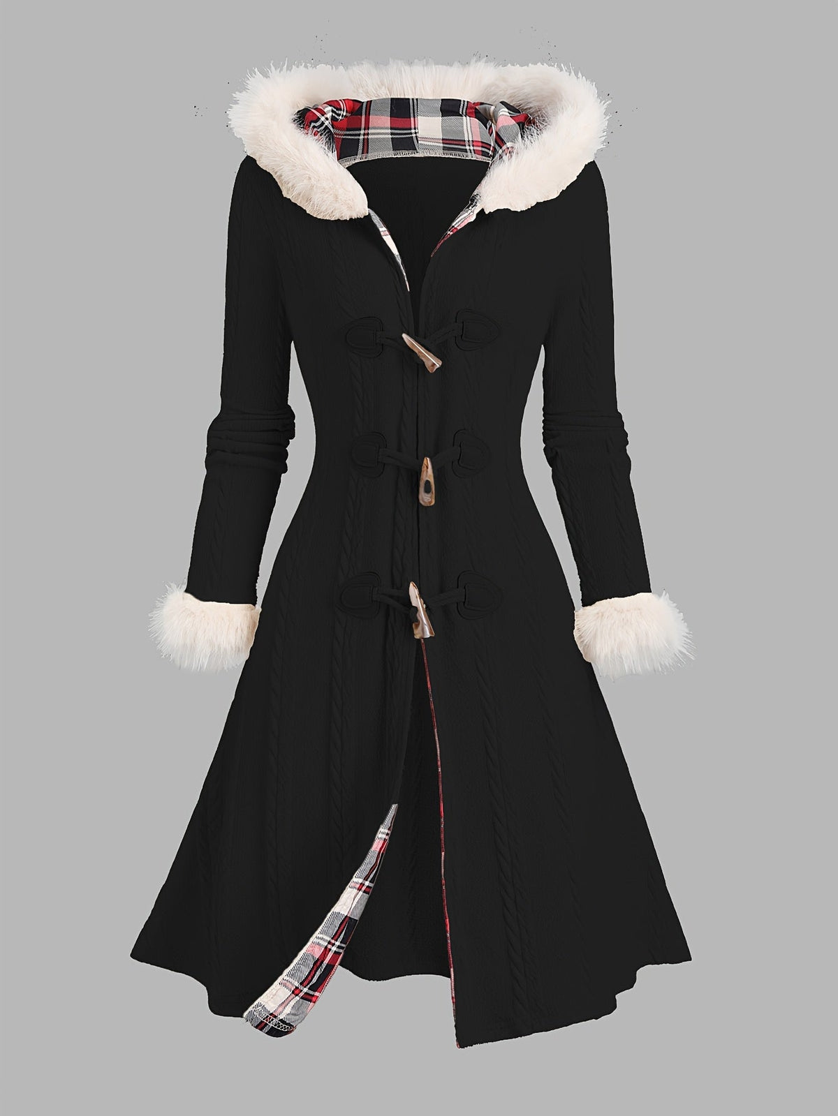 Ingrid | Women's Toggle-Button Hooded Puffer Coat