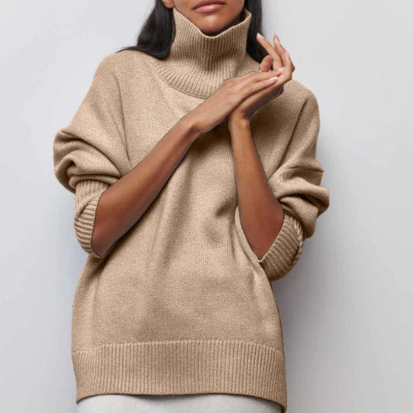 Magda-Veronica | Women's Turtleneck Short-Sleeve Knit Jumper