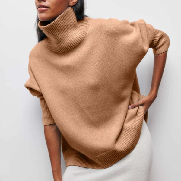 Magda-Veronica | Women's Turtleneck Short-Sleeve Knit Jumper