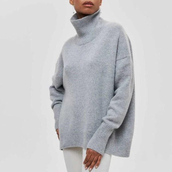 Magda-Veronica | Women's Turtleneck Short-Sleeve Knit Jumper