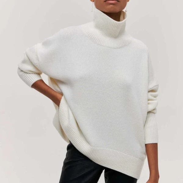 Magda-Veronica | Women's Turtleneck Short-Sleeve Knit Jumper