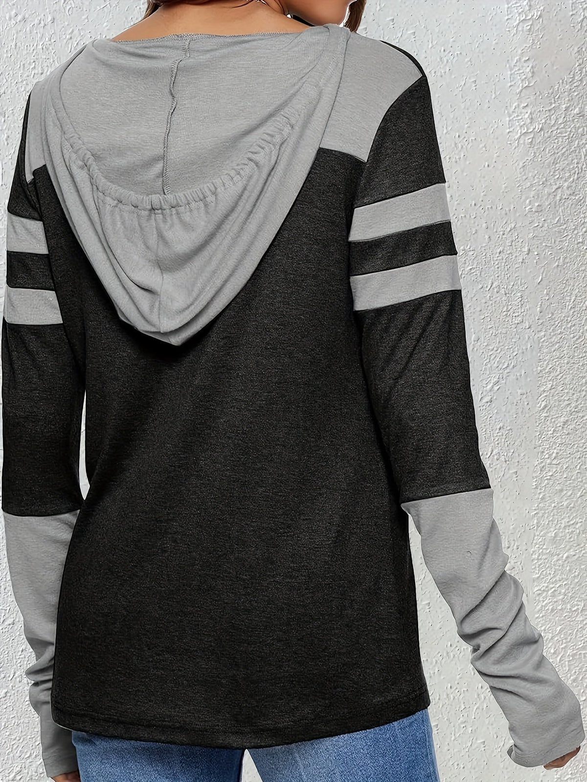 Ruth-Ophelia | Women's Two-Tone Drawstring Hoodie