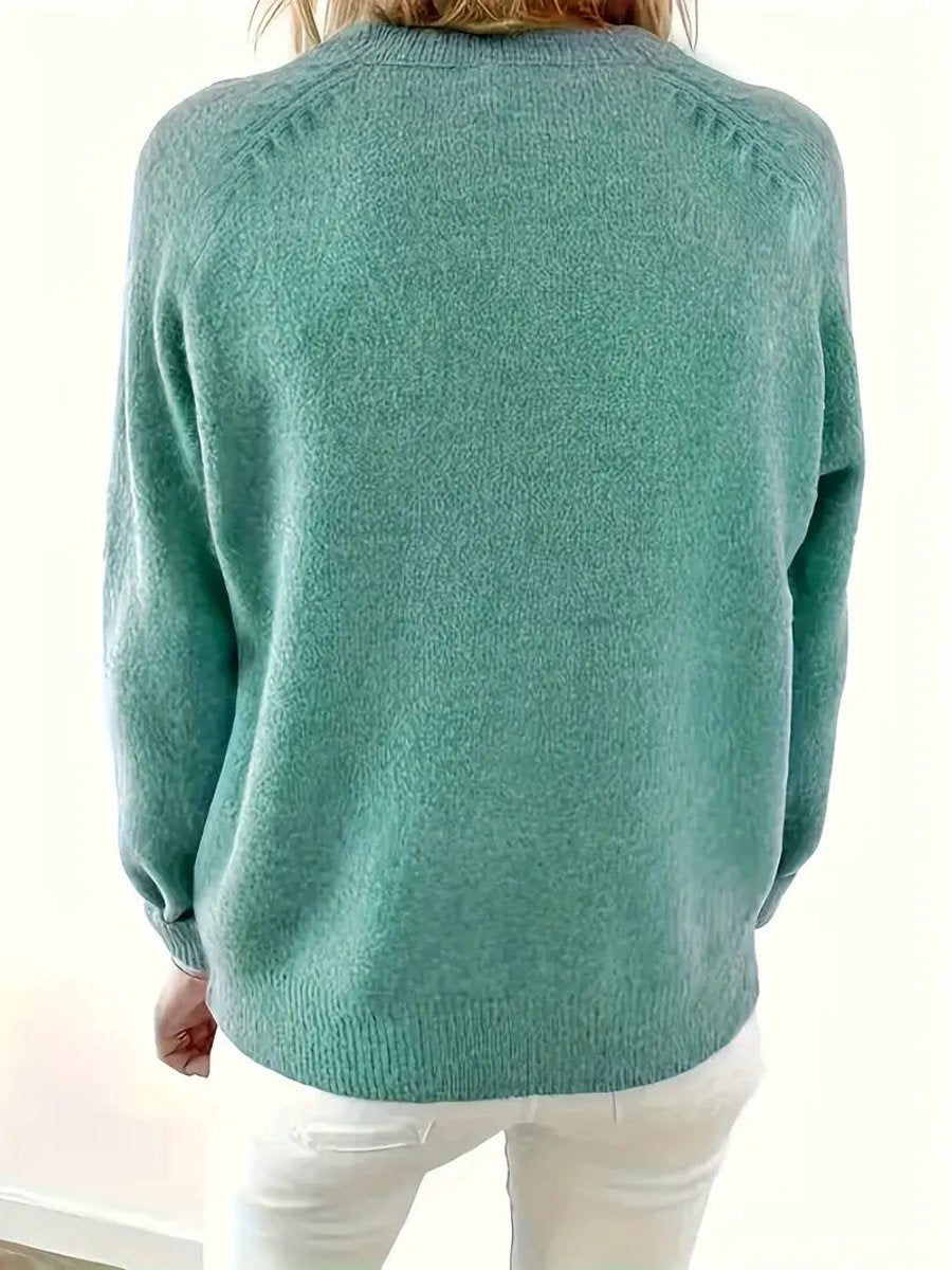 Estelle | Women's V-Neck Half-Button Placket Jumper